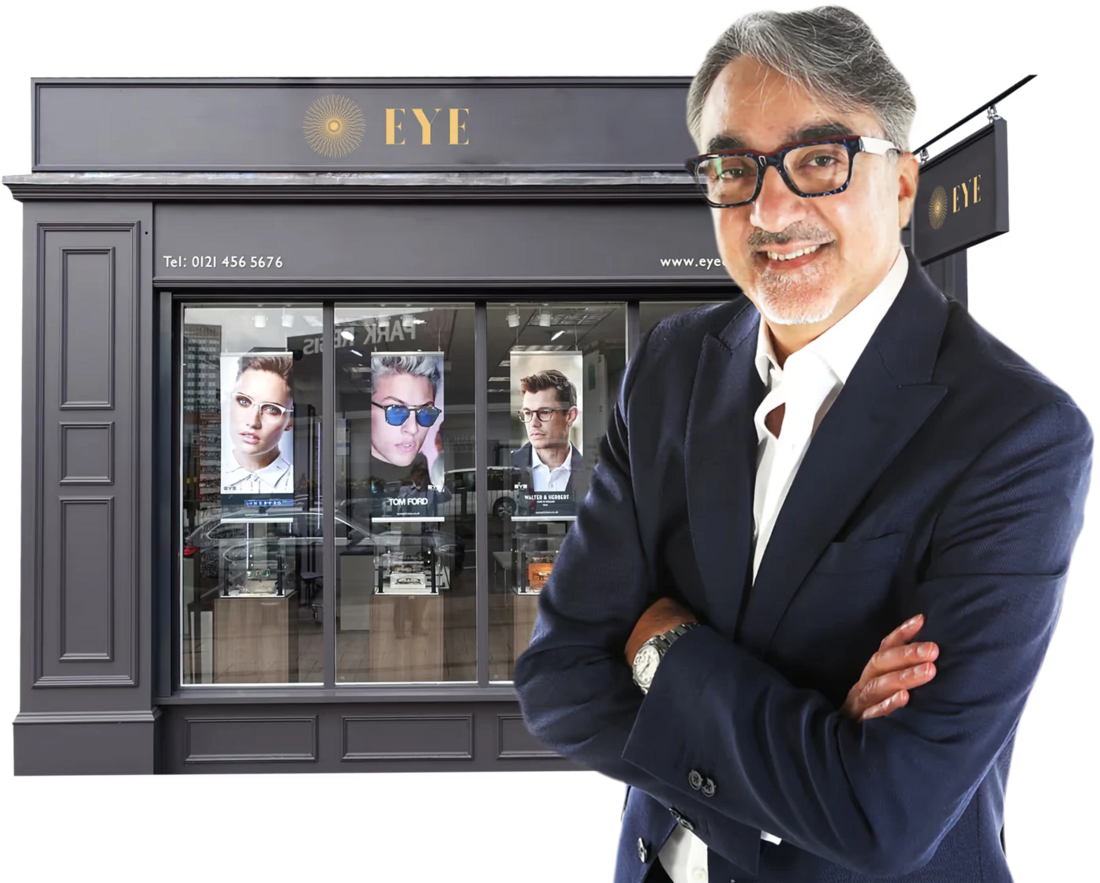 The EYE Opticians shopfront in Edgbaston with our principal optometrist