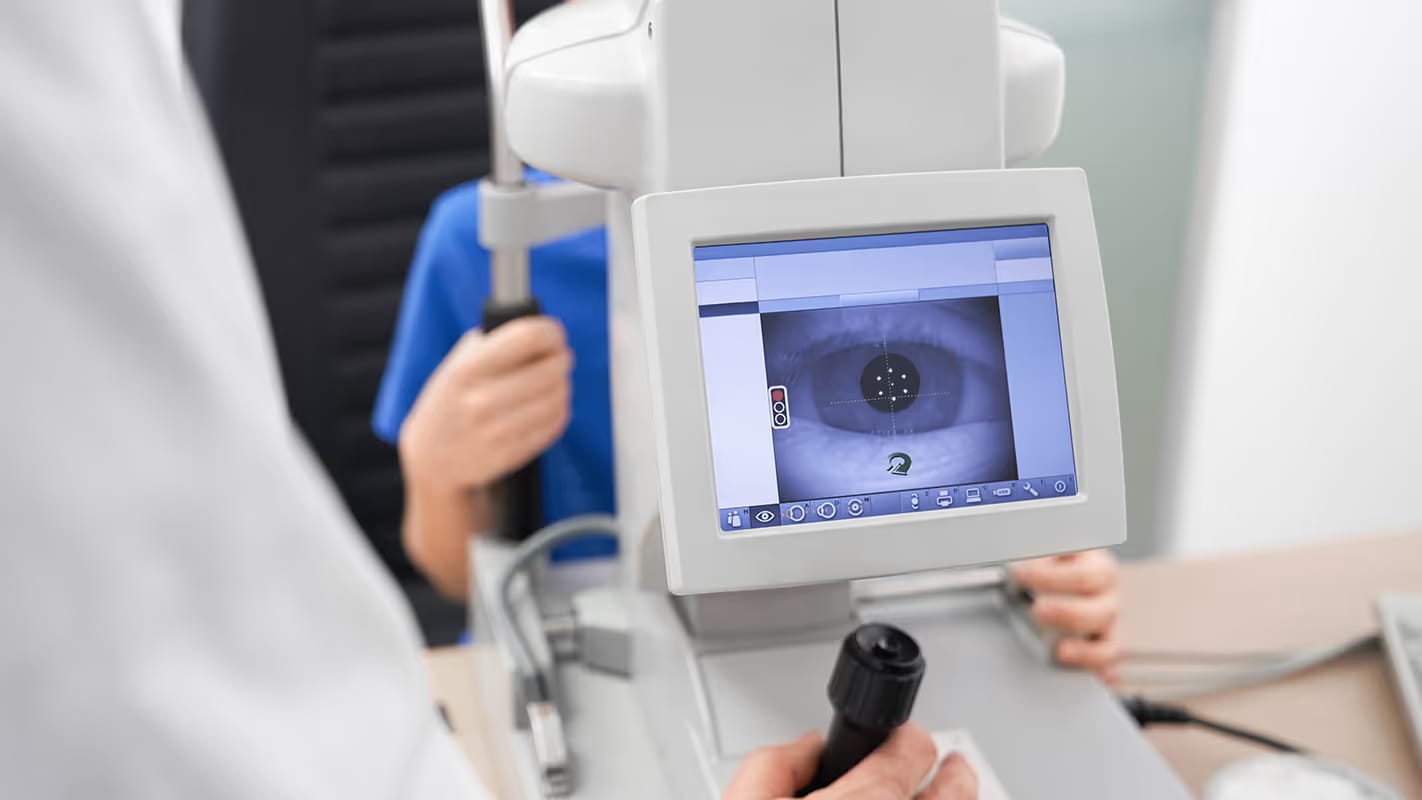A sight examination at EYE Opticians